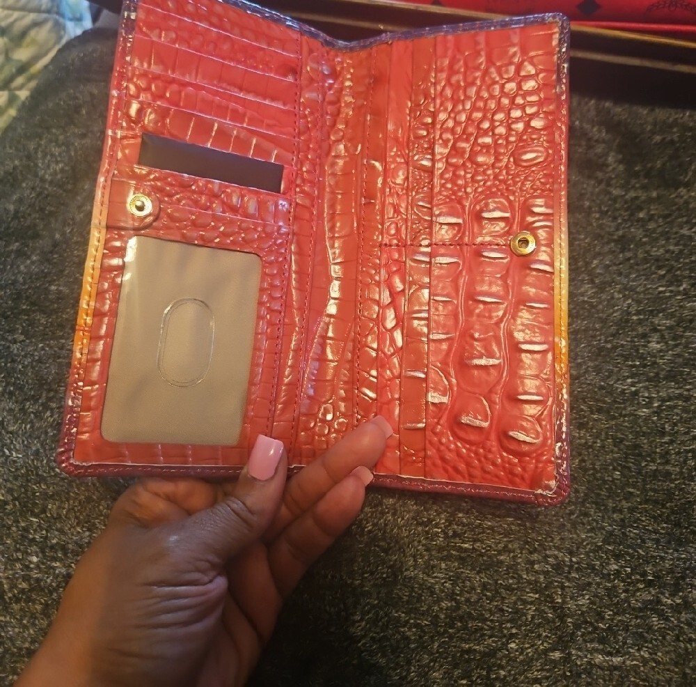 Brahmin Ady Wallet Confection Ombre Melbourne in Pink, Orange & Blue - Picture 3 of 6